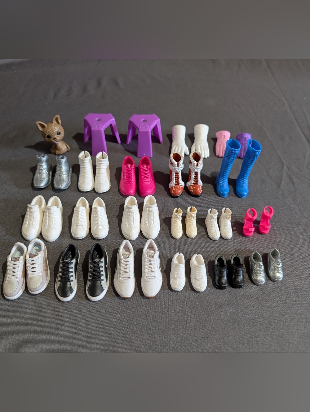 Barbie And Ken Doll Accessories Lot Shoes Chairs Gloves